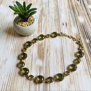 Chunky Gold and Green JCrew necklace